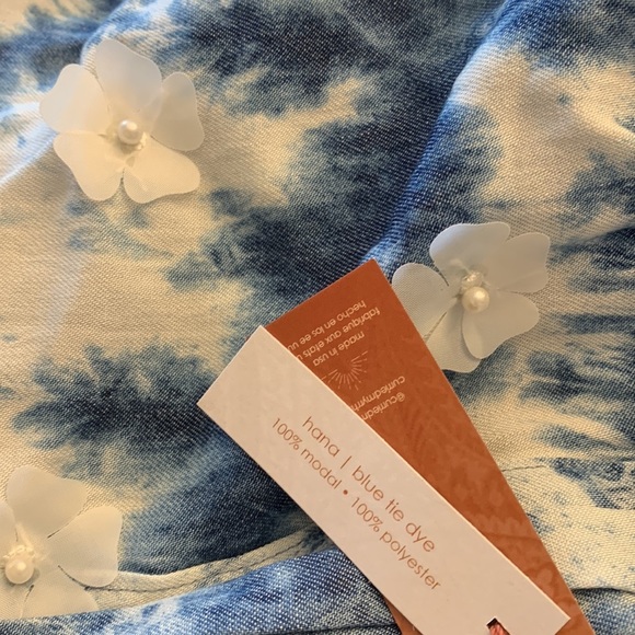 Free people curriedmyrrh hana blue tye die head scarf new with tags - Picture 7 of 10